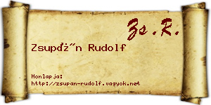 Zsupán Rudolf névjegykártya